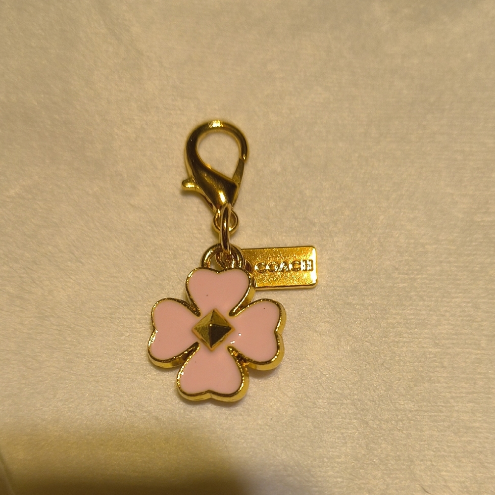 Pink Flower Coach Bag Charm